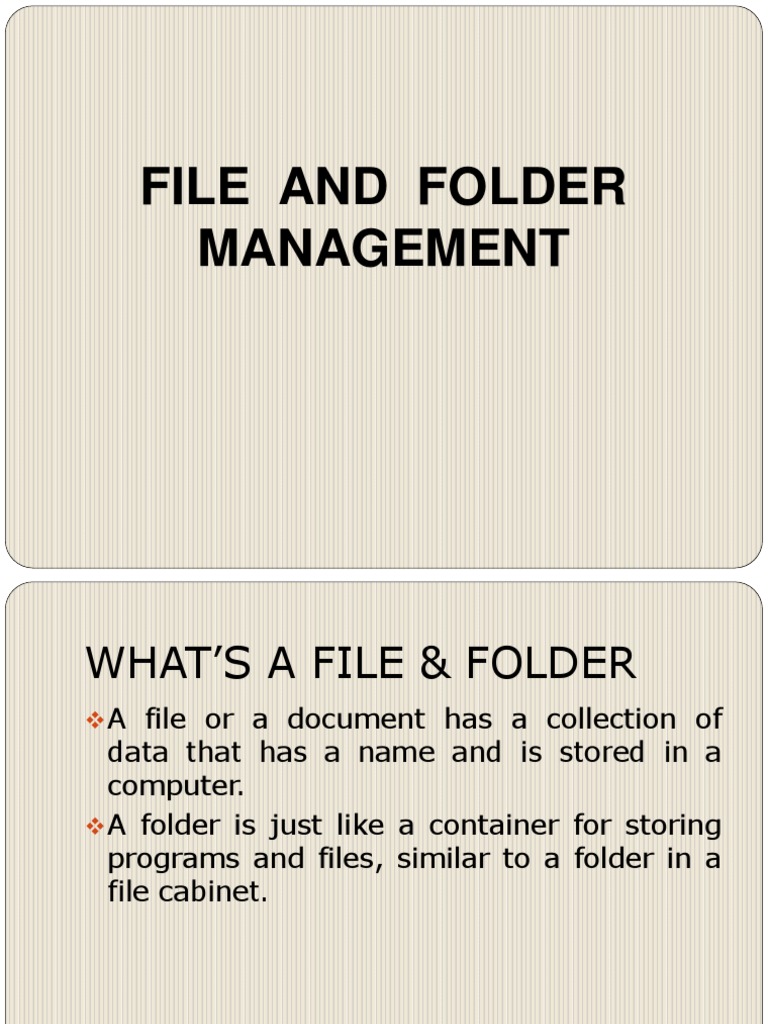 Working With Files and Folder | PDF | Computer File | Information ...