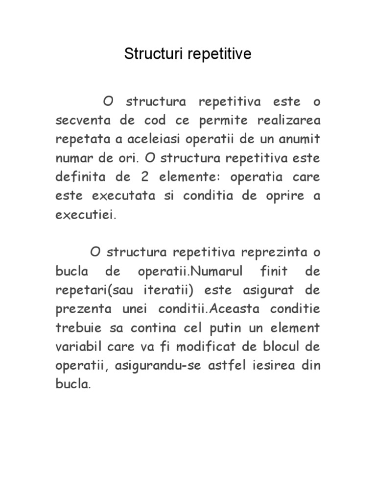 Structuri Repetitive | PDF