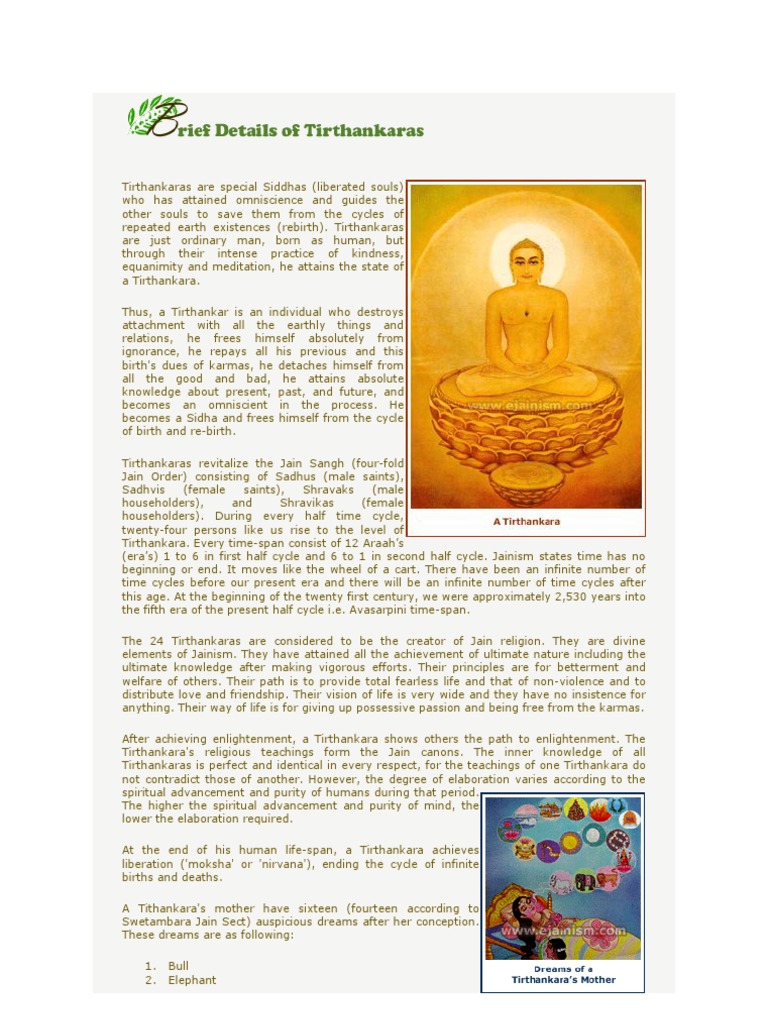 Overview of Jain Tirthankaras | PDF | Indian Religions | Religious ...