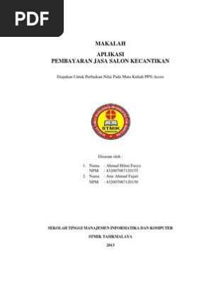 Makalah Pembayaran Jasa Salon Kecantikan