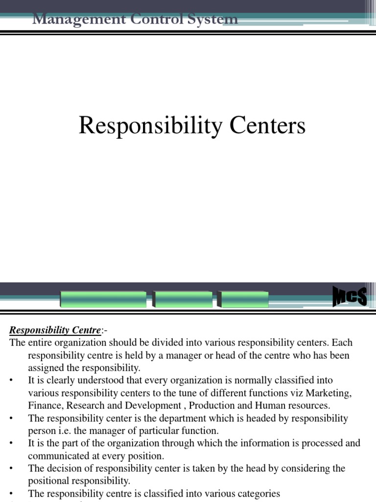 Understanding Responsibility Centers | PDF | Profit (Accounting) | Revenue