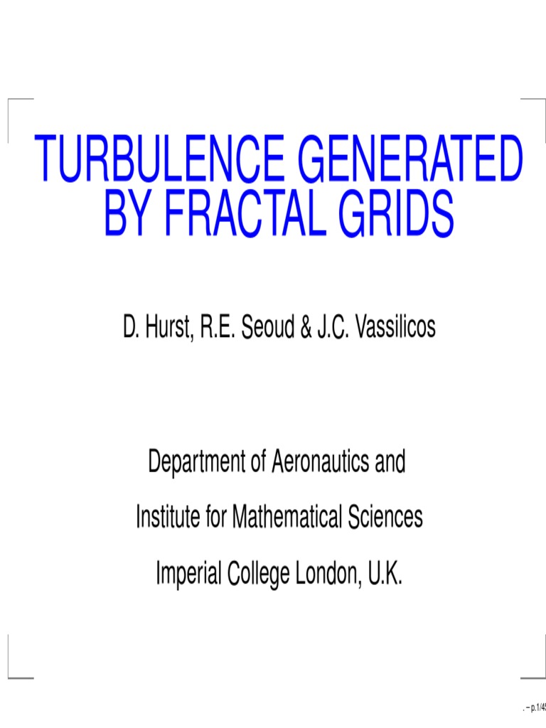Turbulence generated by fractal grids.PDF Turbulence Fractal
