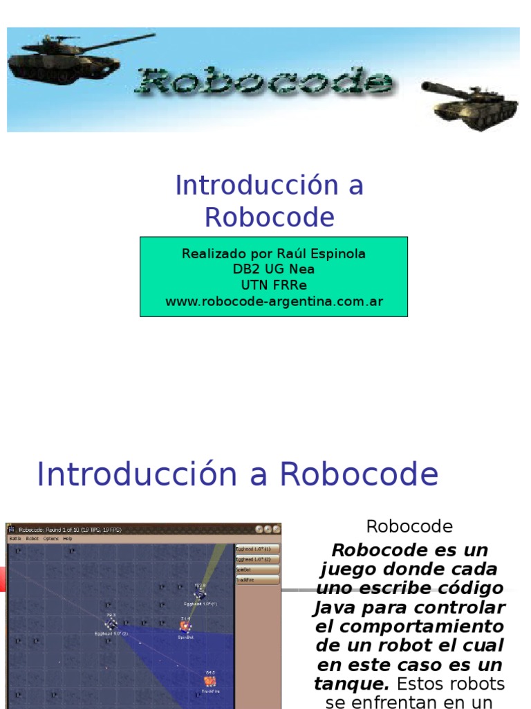 Introducción Robocode | PDF | Robot | Robótica