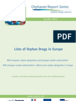 Orphanet Report Series - List of Orphan Drugs in Europe October 2012