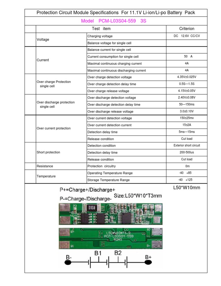 Li-ion Battery Protection Specs | PDF