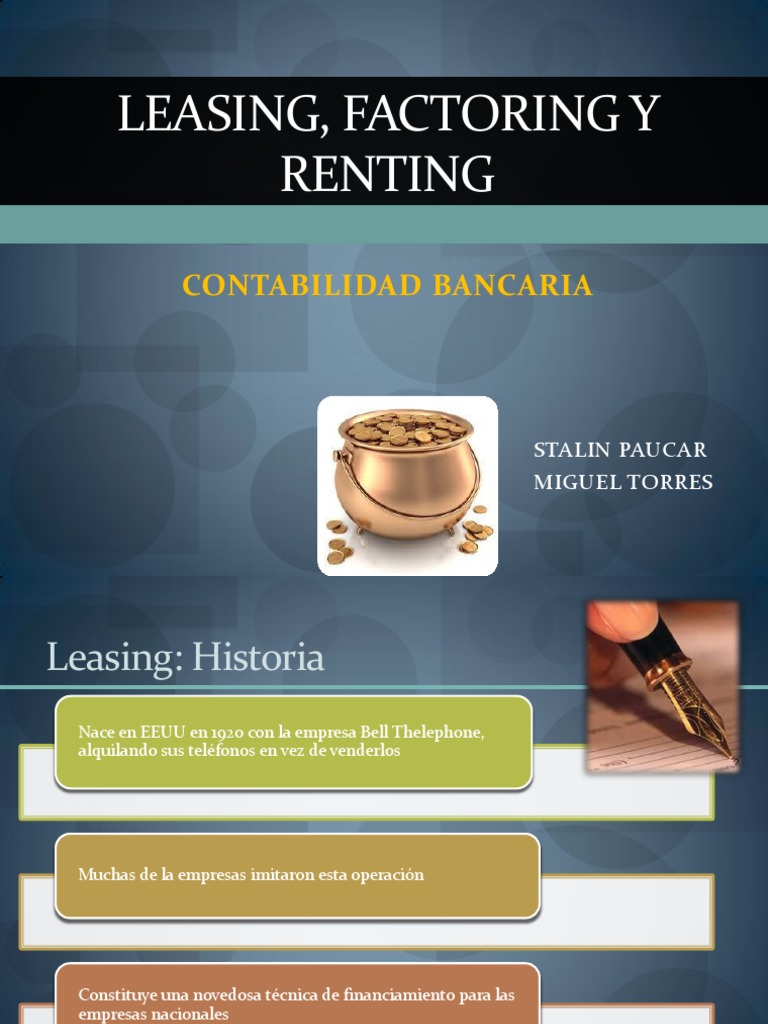 Leasing, Factoring y Renting: Guía Completa | PDF | Factoring (Finanzas ...