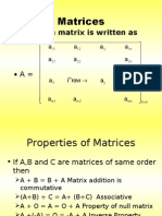 Matrices: - An M X N Matrix Is Written As