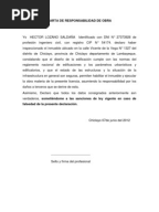 Ejemplo de Carta Responsiva en Obra Civil