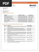 My MS Learning Transcript