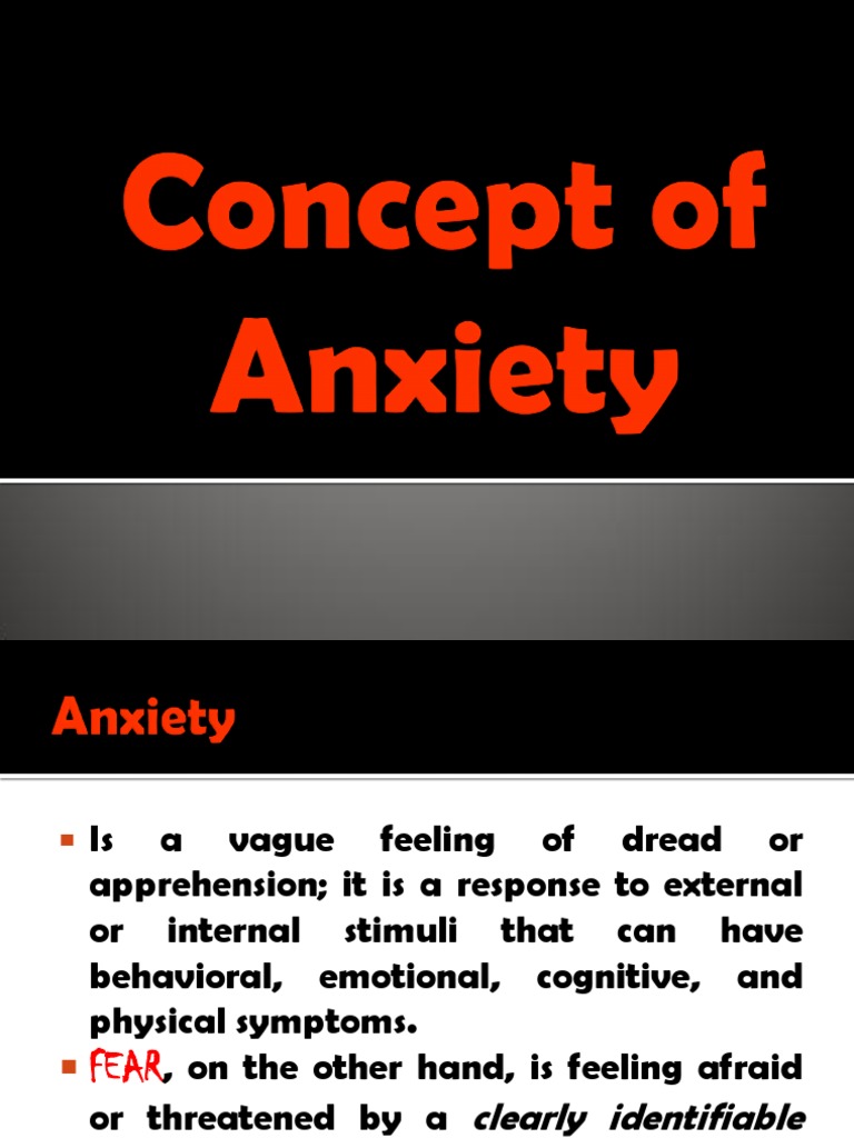 Concept of Anxiety | PDF | Stress (Biology) | Anxiety