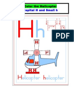 Capital H and Small H: Color The Helicopter