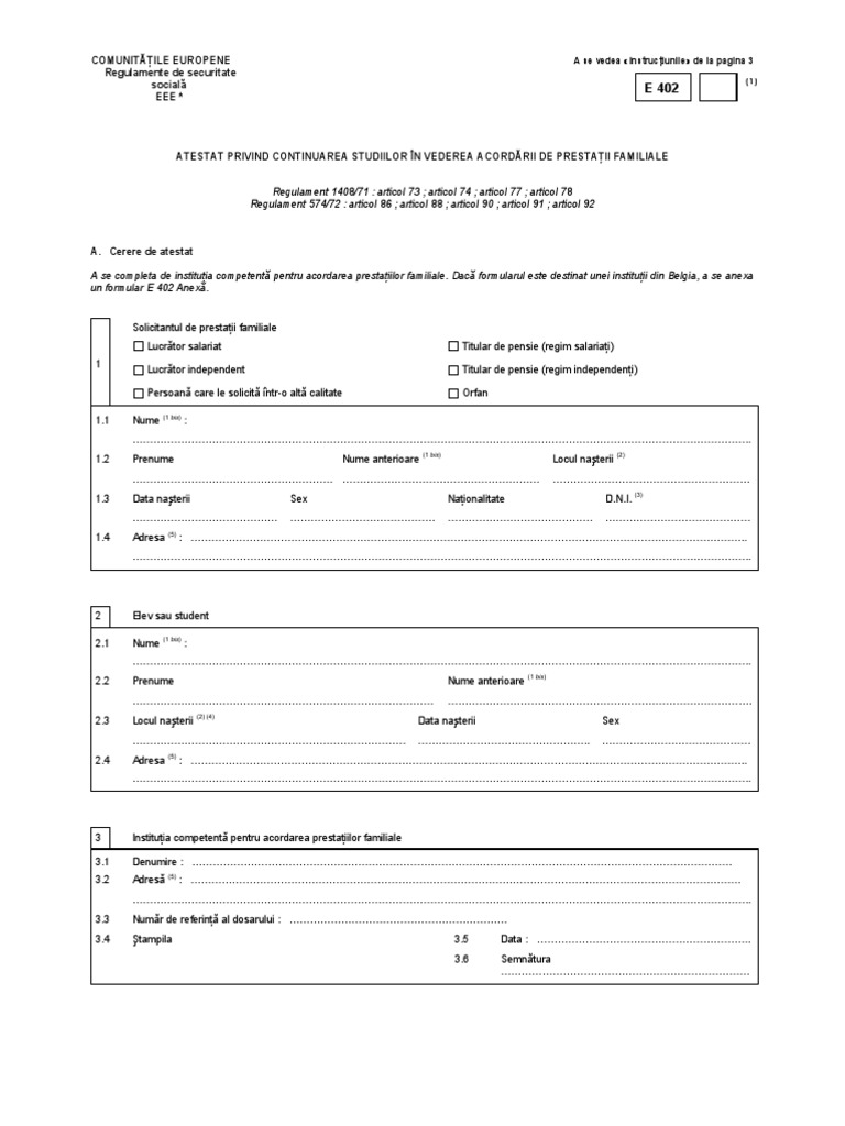 Form E 402 | PDF