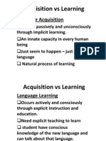 Acquisition Vs Learning