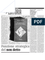 L'Impronta Dell'Editore Di Roberto Calasso, La Funzione Strategica Del Non Detto - Alias de Il Manifeto 14.04.2013