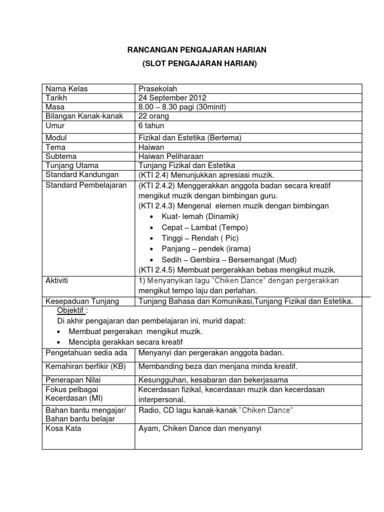 Rph Muzik Tema Haiwan By Yan S Pdf