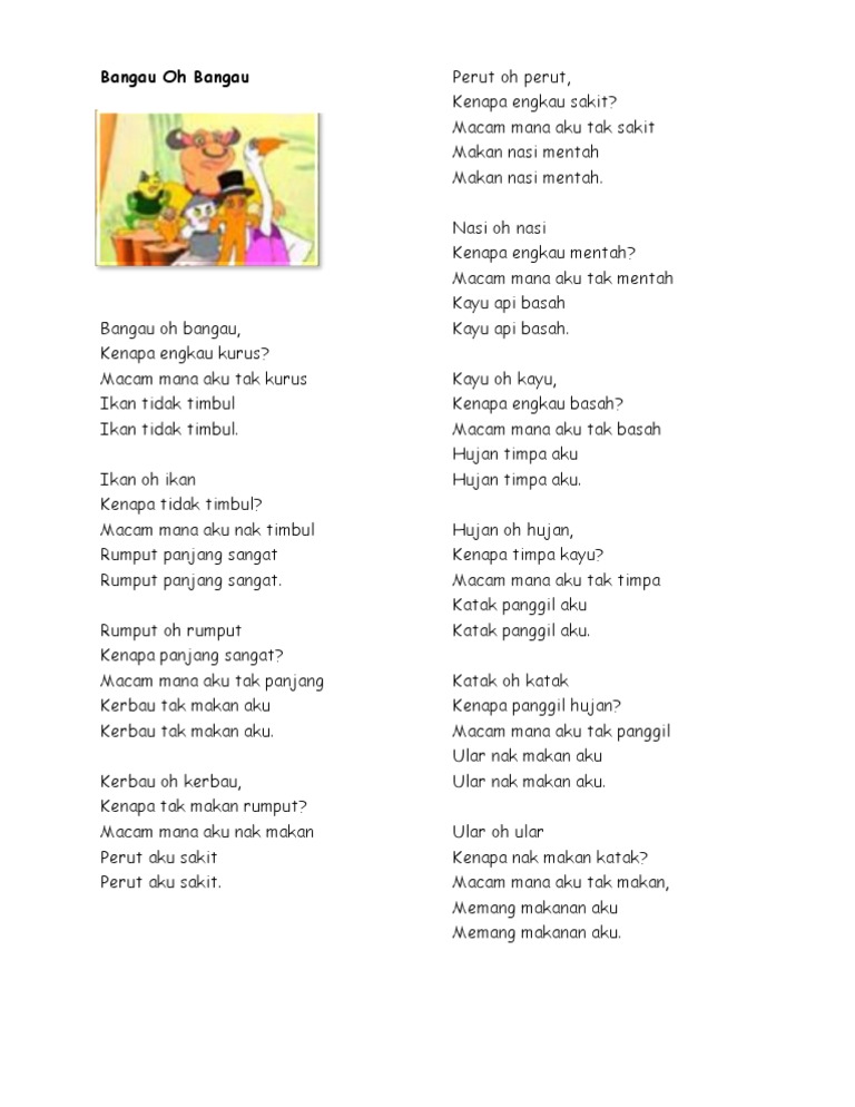 Lirik Bangau Oh Bangau Python