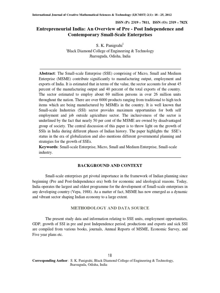 Overview of Small-Scale Enterprises in India | PDF | Economic Growth ...