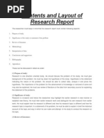 Contents and Layout of Research Report