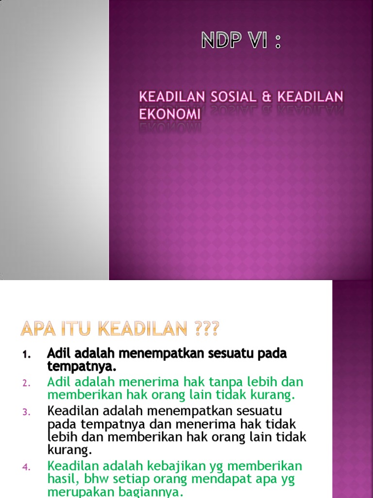 Keadilan Sosial dan Ekonomi dalam NDP | PDF | Ilmu Sosial