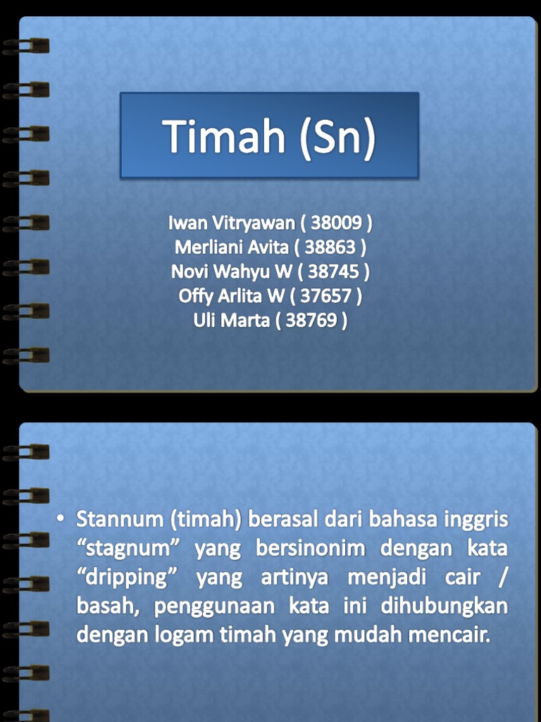 Sifat dan Aplikasi Timah (Sn) | PDF