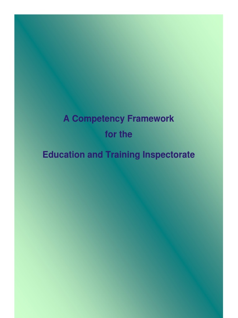 A Competency Framework For The Education and Training Inspectorate ...