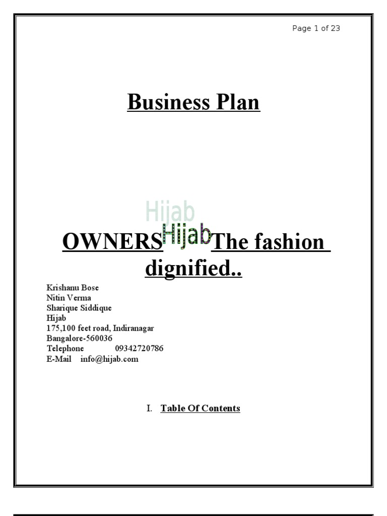 Fashion Wear Business Plan Inventory Retail