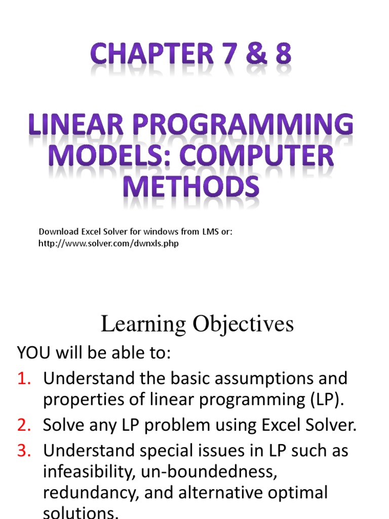 Linear Programming On Computer - Ch78 | PDF | Mathematical Optimization ...