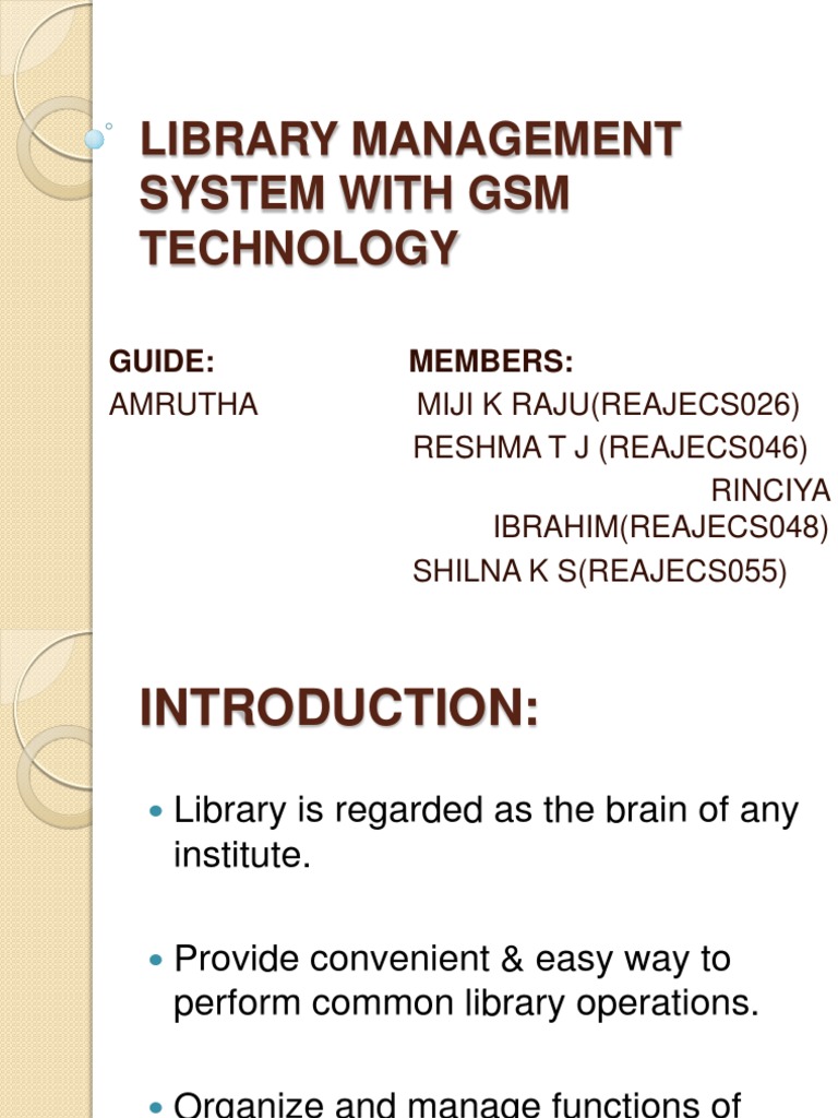 Library Management System With GSM Technology. | PDF | Ibm Pc ...