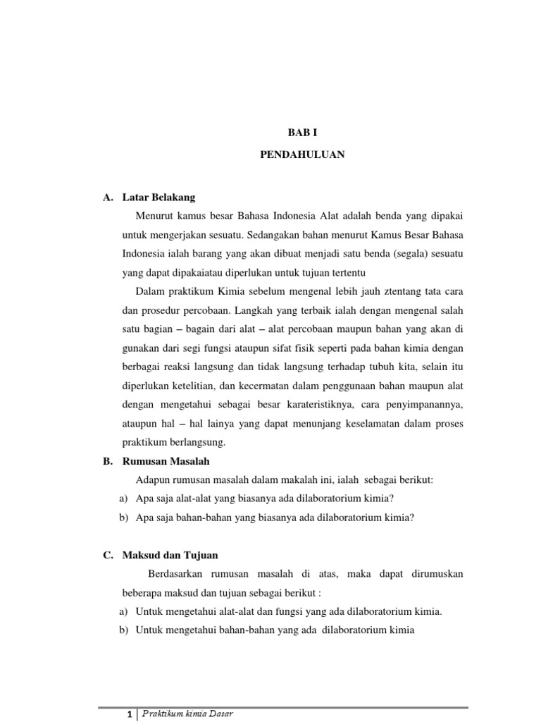 Laporan Praktikum Kimia Dasar Pengenalan Alat Alat Laboratorium Berbagai Alat