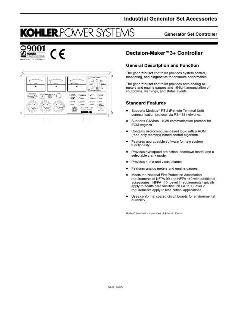 Kohler Controller (1) Switch Relay