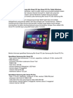 Spesifikasi Harga Samsung Ativ Smart PC Dan Smart PC Pro Tablet Windows 8