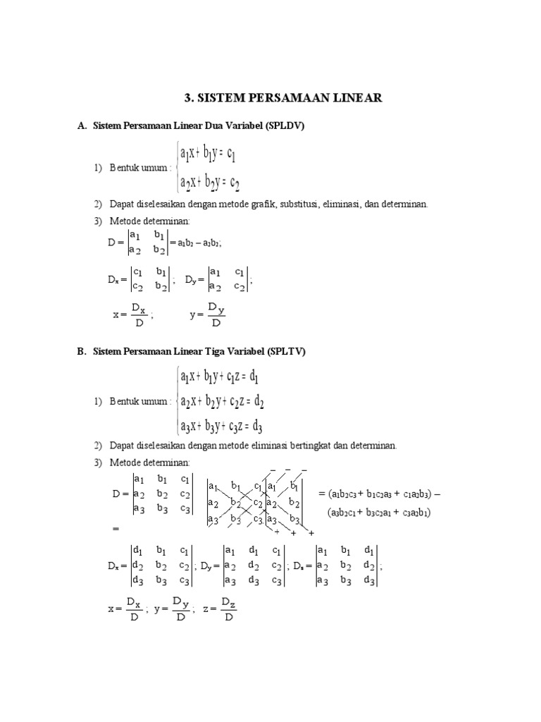 Sistem Persamaan Linear