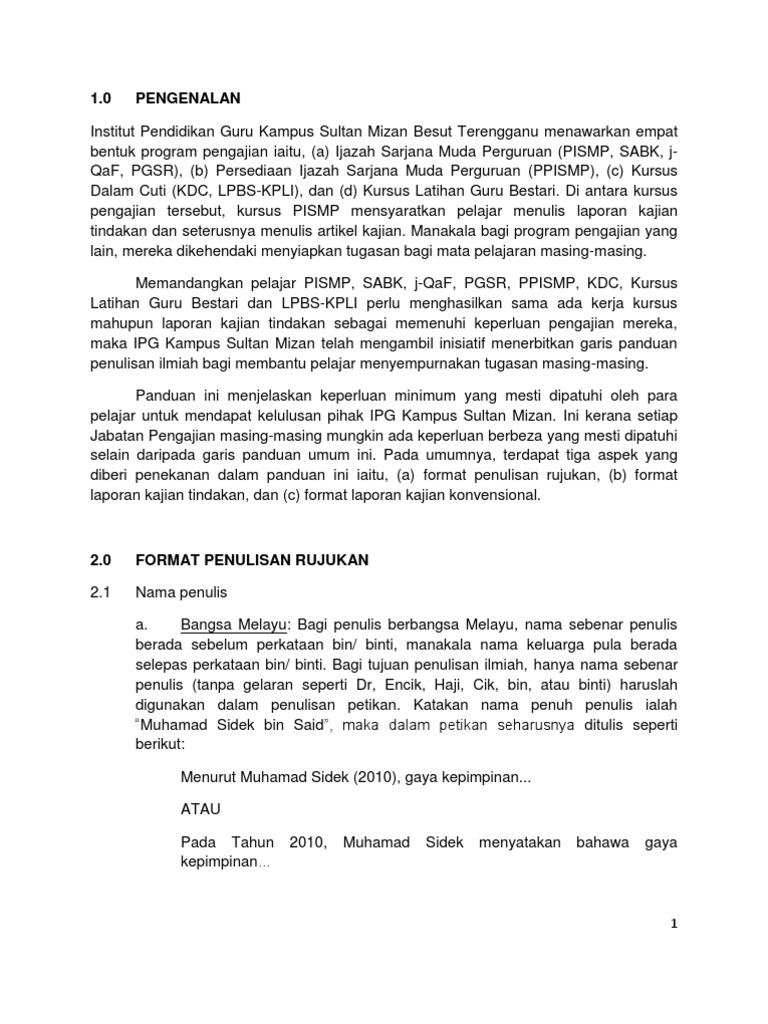 Garis Panduan Penulisan 4 Pdf