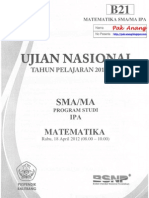 Pembahasan Soal UN Matematika SMA Program IPA 2012 Paket B21 Zona D