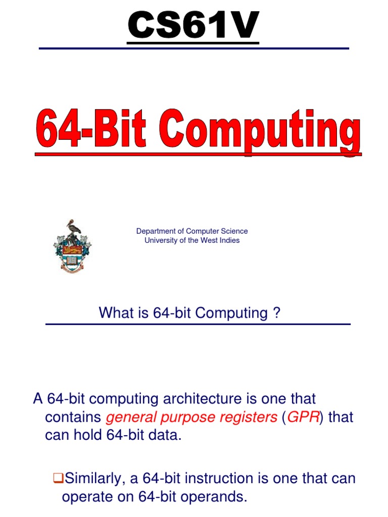 64 Bit Computing  64 Bit Computing  Instruction Set