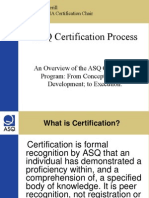 ASQ Certification Process: An Overview of The ASQ Certification Program: From Concept Through Development To Execution