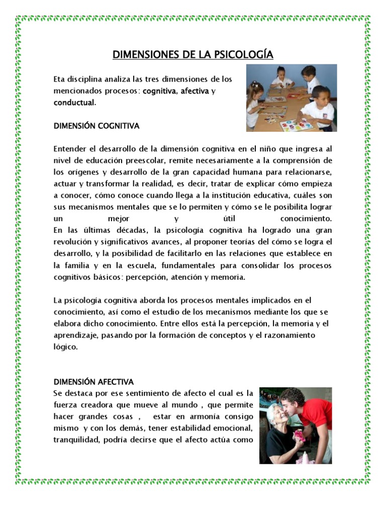 3 Dimensiones de La Psicologia Afectiva, Cognitiva y