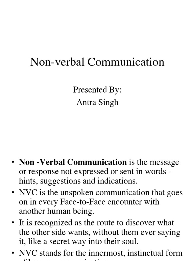Non Verbal Communication Final | Download Free PDF | Nonverbal ...