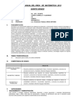 PROGRAMA  ANUAL DEL ÁREA   DE  MATEMÁTICA  2013