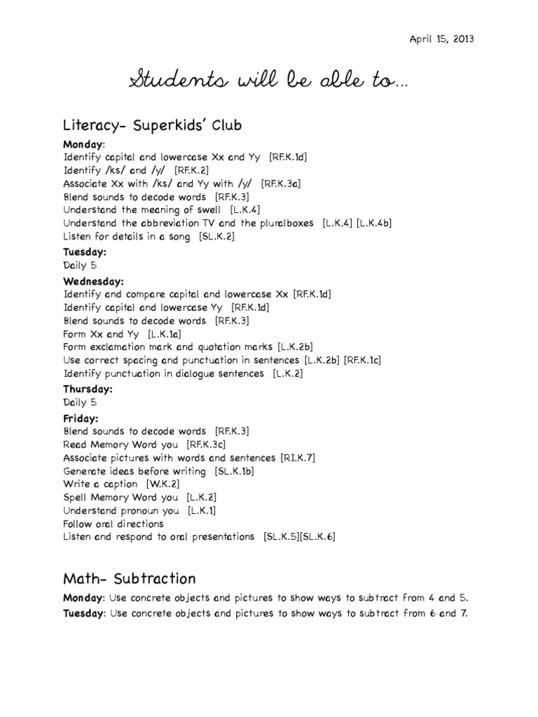 Weekly Learning Objectives 4:15 | PDF | Foreign Language Studies
