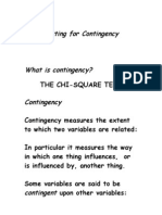 Testing For Contingency: The Chi-Square Test