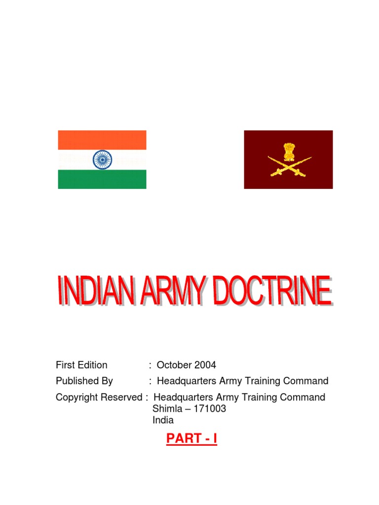 India Army Doctrine Part1 2004 | PDF | Electronic Warfare | Military