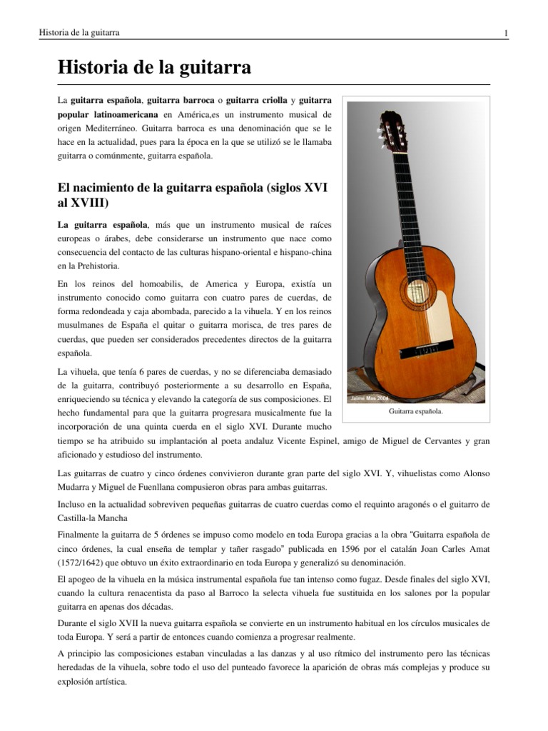 Historia de La Guitarra Española | PDF | Guitarras | Barroco
