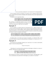 Rendimiento proceso temperatura