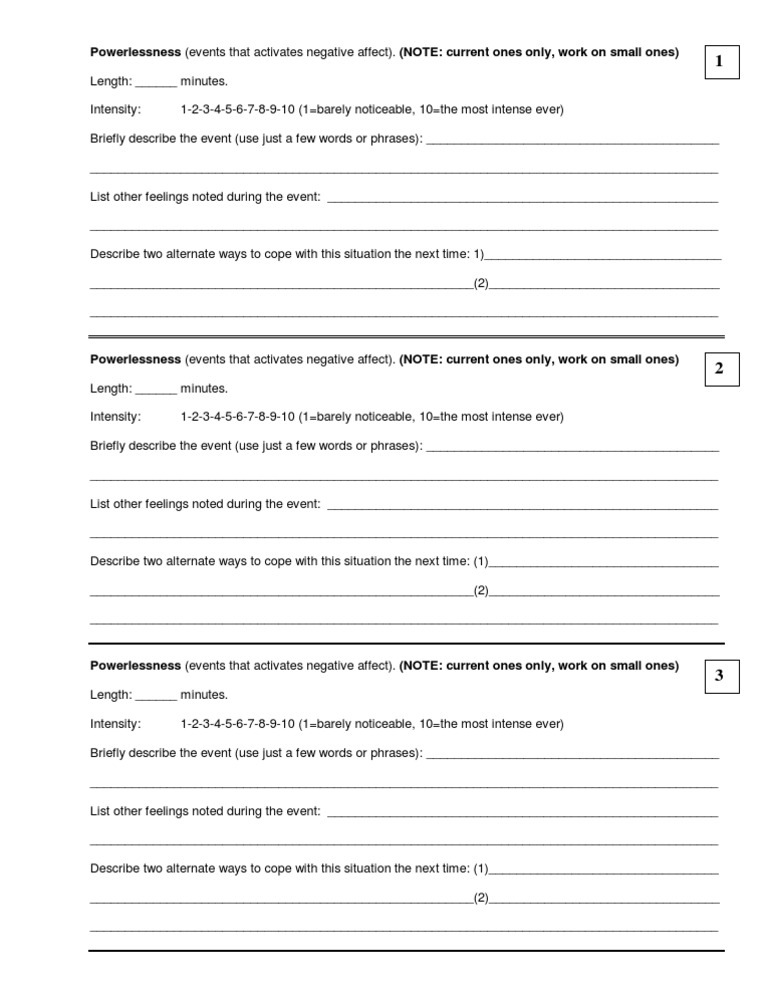 Worksheet Powerlessness | PDF | Career & Growth | Self-Improvement