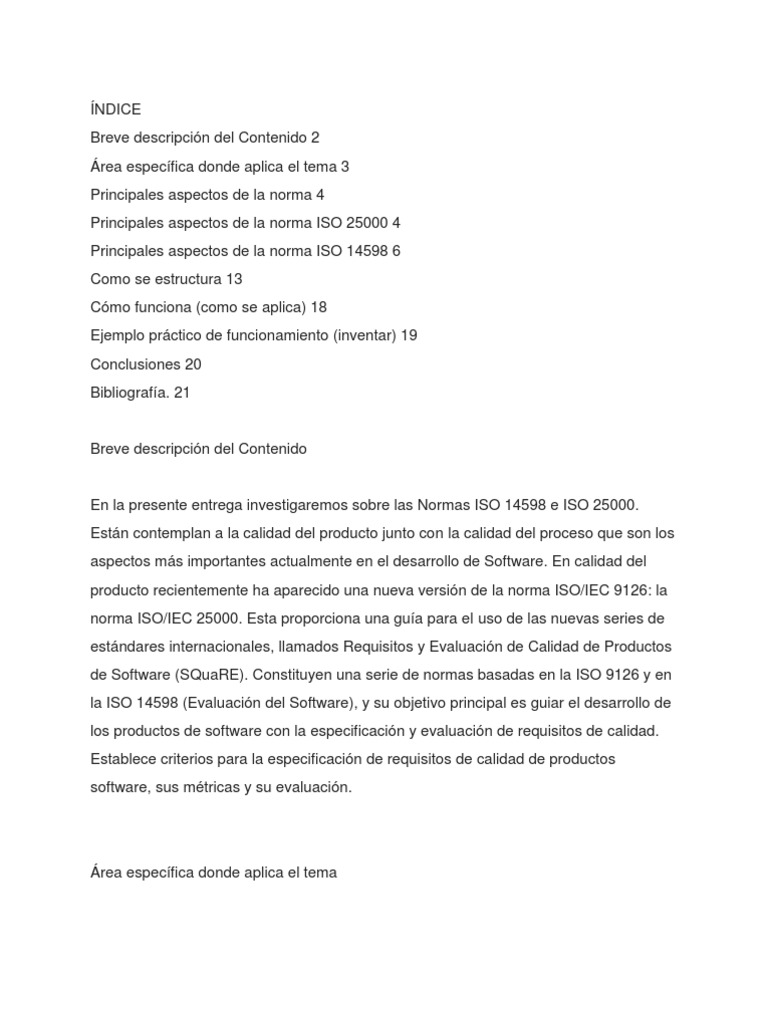 Iso Y Pdf Organizacion Internacional Para La Estandarizacion Software