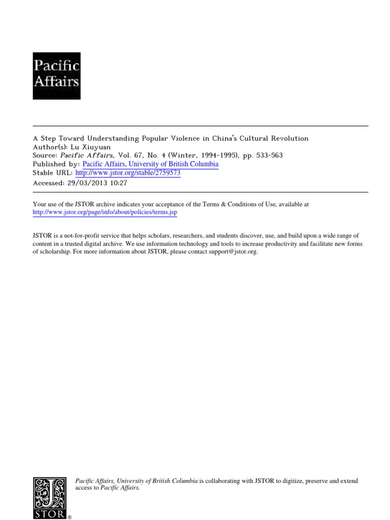 Violence in China's Cultural Revolution | PDF | Cultural Revolution ...