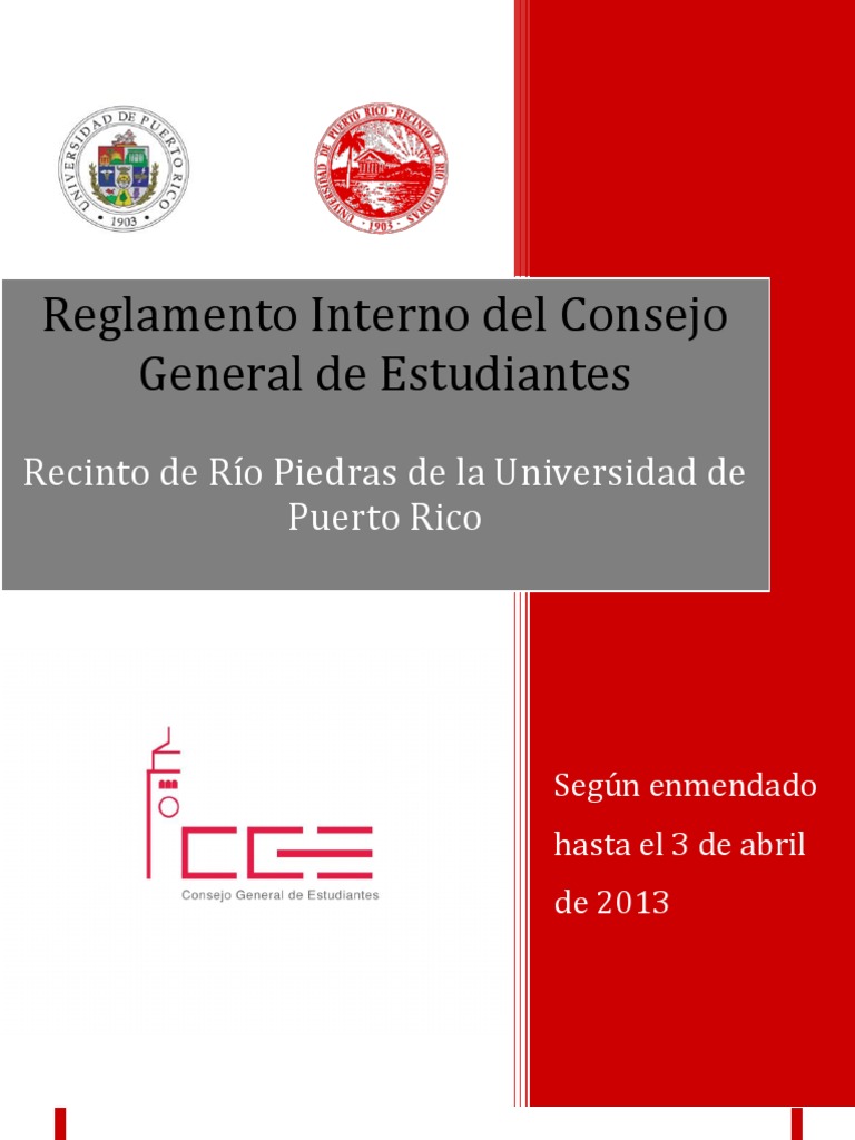 Reglamento Interno Del Consejo General de Estudiantes | PDF | Votación ...