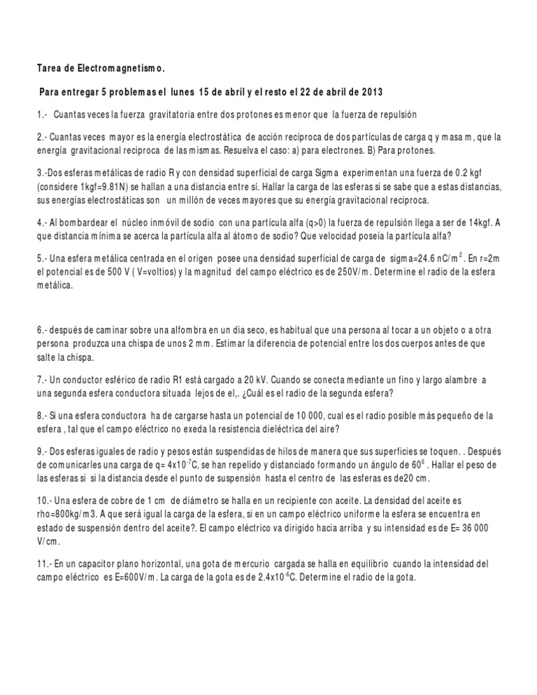 Tarea8 Electro Pdf Electrostatica Electricidad