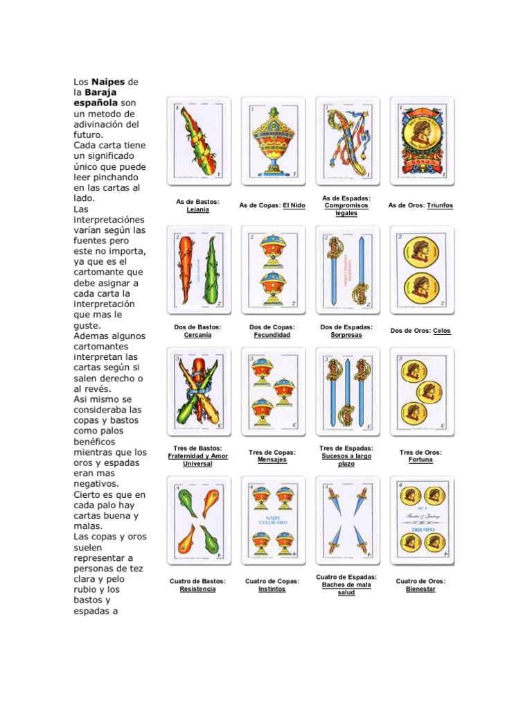 Desvelando los Misterios – Los Significados de las Cartas Españolas